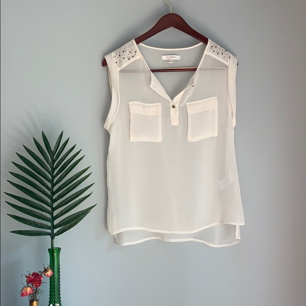 Sheer Sleeveless Blouse